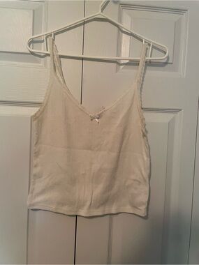 Women’s Lace-Trim Tank Top - Cream Divided